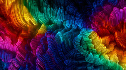 Naklejka premium Abstract vibrant rainbow texture background with colorful flowing lines