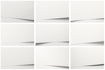 Cloud Dancer, lofty white 2026 new year. Trendy paper background. Set.