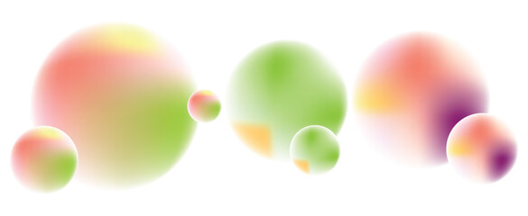 Group of Translucent Gradient Spheres with Soft Lighting