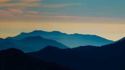 landscape from mount ziccher summit during winter in vigezzo valley, italy