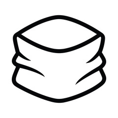 Simple line drawing of a black and white neck gaiter or buff
