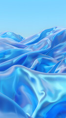 Obraz premium blue fabric waves resembling smooth digital silk material creating a soft flowing modern background