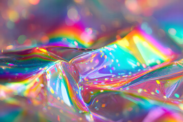 dazzling holographic background with vibrant rainbow gradient sparkly confetti and shimmering metallic reflections