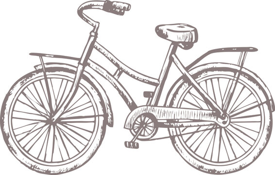 Hand-drawn illustration of a retro bicycle, showcasing vintage design and classic details. Perfect for transportation, travel, cycling, nostalgia, and retro-themed creative projects.retro-bicycle (1)