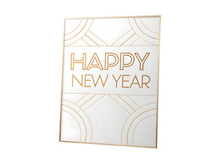 Elegant Happy New Year card art deco style perfect for holiday greetings and invitations