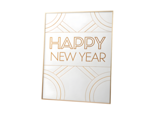 Elegant Happy New Year card art deco style perfect for holiday greetings and invitations