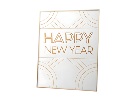 Elegant Happy New Year card art deco style perfect for holiday greetings and invitations