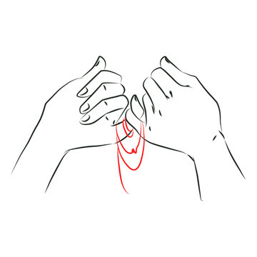 Red string friendship hands
