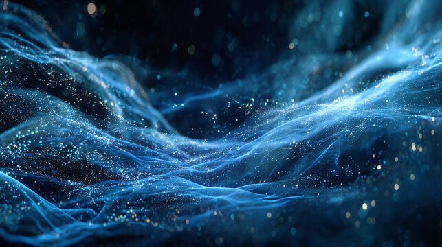 An ethereal, cosmic vista of vibrant nebulae and stellar particles