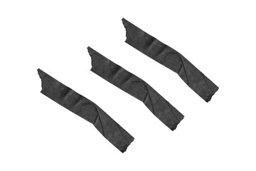 Black masking tape set on white and png background.