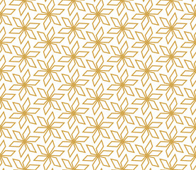Elegant Golden Geometric Star Outline Seamless Pattern