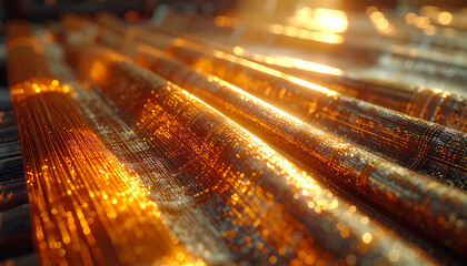 Golden Solar Panels: a close-up image of a collection of gleaming golden solar panels, showcasing the beauty of sustainable energy. 