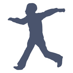 Boy bowling pose silhouette