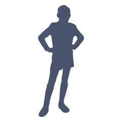 Boy hands on hips silhouette