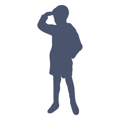Boy looking into the distance silhouette
