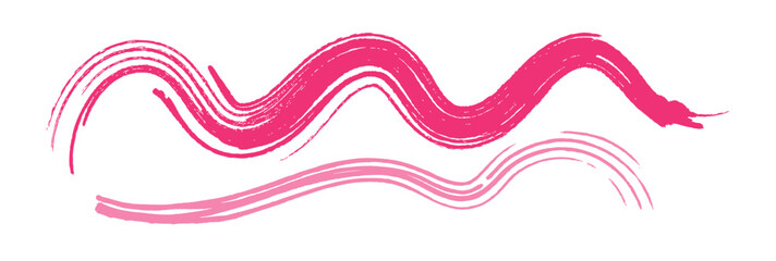 Two Pink Wavy Brush Strokes abstract