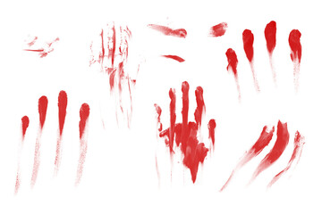 Human bloody hand print. Crime clip art on white background © Julia