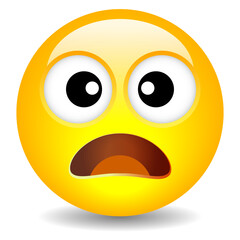 Amazed emoji face vector illustration on white background