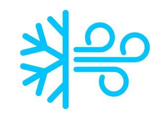 Cold wind vector icon, snowstorm symbol