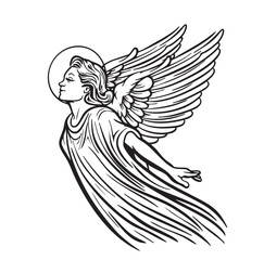 Angel flying Poses Isolated Isolated Vector EPS