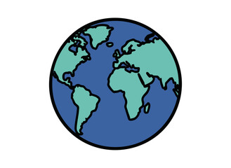 Fototapeta premium Flat vector Earth icon