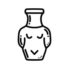 Stylized Human Torso Vase Icon