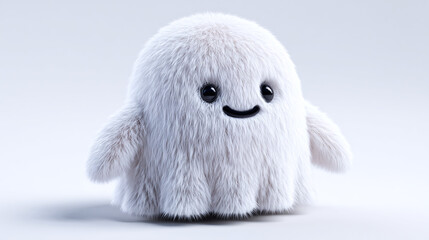 A Cute fluffy creature smiles friendly