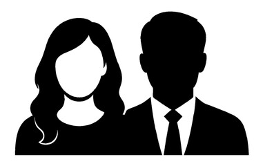 Male and Female Silhouette Profile Icons