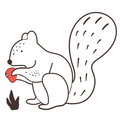 Squirrel with nut cartoon