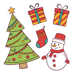 Christmas balls colorful clipart set. Colorful xmas balls clip art with plain, shiny, glossy and round shape bauble object collection for December decorative elements vector illustration.