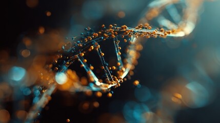 Abstract DNA Structure with Molecular Components and Selective Focus