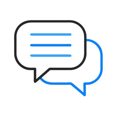 Fototapeta premium Modern, minimal, curved speech bubble icon, clean vector.