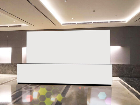 Info desk, welcome counter mockup, event area, counter, registration stand. Mockup for events, exhibitions and presentations.	
