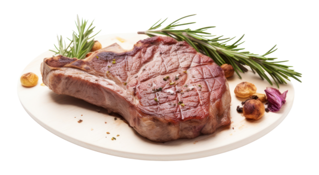 PNG Steak plate meat beef.