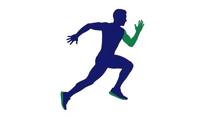 Dynamic runner strides forward, symbolizing speed, health, and athletic excellence for fitness campaigns and motivational branding