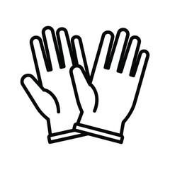 Obraz premium Pair of Outline Gloves Icon