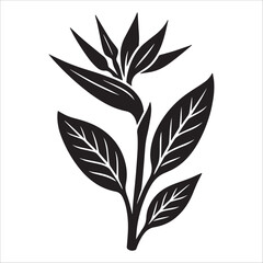 Stylized Plant Silhouette With Bloom Top