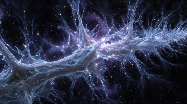 Abstract neural fiber resembling vagus nerve illuminated with electric signaling, representing vagus nerve stimulation and neuromodulation therapy.