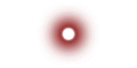 A soft, glowing red circular orb with a bright white center on a plain white background.