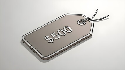 Minimalist Price Tag Illustration – Clean Lines, Soft Shadows & Modern Neutral Design