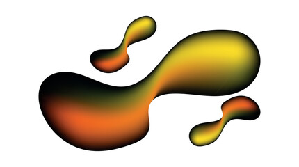 Abstract Blob Shapes with Orange Yellow Black Gradient