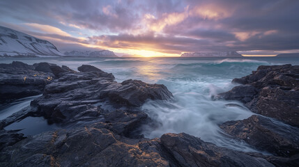 Naklejka premium sunset over the sea