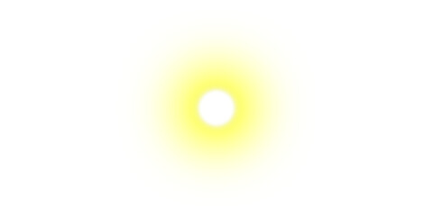 A luminous white sphere emitting a soft, diffuse yellow light on a plain white background, creating a simple abstract glow effect.