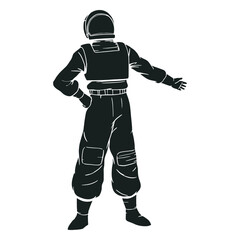 Hand on hip astronaut silhouette