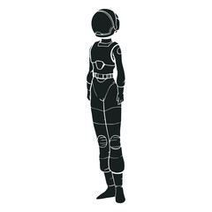 Simple standing astronaut silhouette