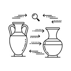Ancient pottery comparison and archaeological research outline