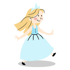 Fototapeta premium Skipping cute princess