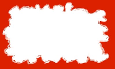 An abstract red frame with transparent lines isolated on white, creating a modern and clean visual accent.