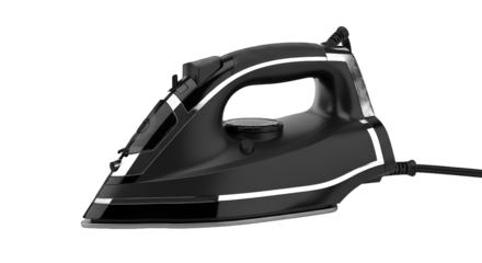 Sleek Black Electric Steam Iron Household Appliance