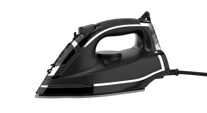 Sleek Black Electric Steam Iron Household Appliance